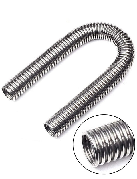 24-inch stainless steel radiator hose, flexible U-shaped coolant line with corrugated exterior and open ends