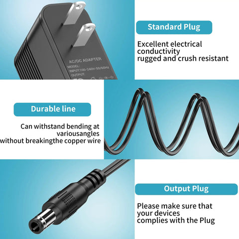 Close-up of Universal Power Cord For Elliptical And Cardio Machines Replacement Charger Cable with plugs and durability features