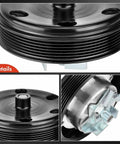 Close-up of Engine Water Pump With Gasket And Pulley For Chevy Silverado 1500 2014-2020, showing aluminum housing and steel impeller.