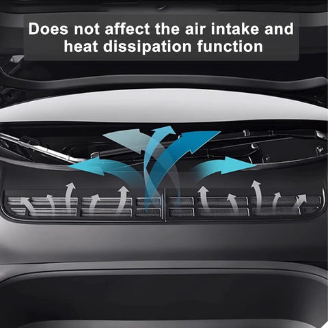 Tesla Model Y Juniper Launch Series Front Air Vent Cover 2025 2026 Front Grille Protector installed showing airflow and debris protection