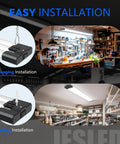 LED Shop Light Four Foot With 3CCT Selectable 4000K 5000K 6500K Adjustable 30W 40W 50W 7500 LM Ultra Bright Linkable Garage And Workshop Ceiling Light ETL Listed Two Pack, showing easy hanging and ceiling installation in garage and storage rooms.
