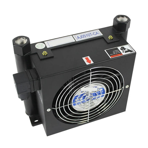 Beefed-Up Industrial Hydraulic Air Cooler 10 Lpm Flow With Case Flow Radiator And Oil Cooling Heat Exchanger, 1.2KW Cooling Power