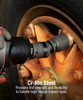 Three Quarters Inch Drive Universal Impact Joint In CrMo Steel With Radius Corner Design for flexible socket use on vehicle wheel