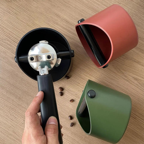 Compact Coffee Knock Box 4.6 Inch Barista Style Espresso Grounds Holder With Removable Plastic Knock Rod Non Slip Base Green