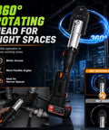 Heavy Duty 18V Cordless Copper Crimper With 24KN Force, 360° rotating head for tight spaces, ideal for plumbing jobs.