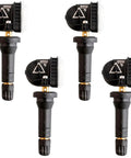 Four Piece 433 Mhz Tire Pressure Monitoring System Sensors Snap In Replacement, heavy duty black rubber design for easy fitment.
