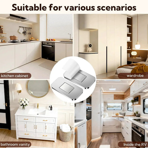 Ultra Thin Magnetic Cabinet Door Magnets 20 Pack With Double Sided Tape for kitchen, wardrobe, bathroom vanity, RV storage