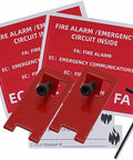 Six Sets Red Fire Lockout Kits To Prevent Accidental Shutdown Of Fire Alarm Systems With Lock Tabs Screws Labels And Hex Keys
