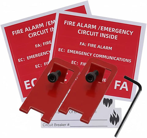 Six Sets Red Fire Lockout Kits To Prevent Accidental Shutdown Of Fire Alarm Systems With Lock Tabs Screws Labels And Hex Keys