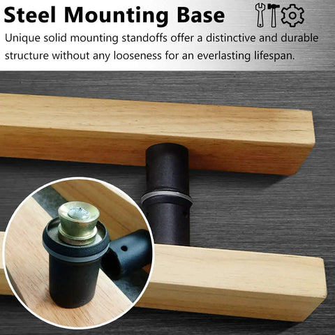 Dang Good Solid Wood Double Sided Door Handles With Sweet Long Threaded Mounting Bolts And Durable Waterproof Coating For Interior Bedroom Closet And Bathroom Sliding Doors