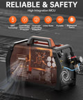 Multifunctional Welder Plasma Cutter Combo With 200A 220V Inverter And Aluminum Pulse MIG TIG Stick Gas And Flux Core MIG HF TIG 40A Plasma Cutter 2T And 4T Synergy Control Large Digital Display showcasing internal components and safety features.