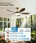 Chinese Antique Ceiling Fan with Light, 5-Blade Chandelier Fan in modern living room, showcasing 6-speed design and LED light.