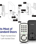 Installation diagram and image of Keyless Entry Door Lock With Keypad For Front, Bedroom, And Garage, Auto Lock, Easy Installation.