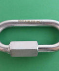 Single zinc plated quick link from the Five Piece Zinc Plated Quick Links Five Sixteenth Inch Eight Millimeter Galvanized Marine Grade Hardware For Ropes Chains set.