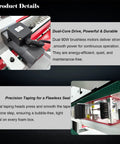 Close-up of Automatic Foam Box Side Sealing Machine 110V Built Tough Rubber Conveyor Belt with dual motors for energy-efficient sealing.