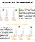 Instructions for installation of Hanging Gravity Water Dispenser For Small Pets Automatic Cage Hydration Bowl with tilting guidance.