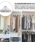Heavy Duty Aluminum Alloy Shelf Brackets With Adjustable Mounting Clips For Floating Shelves In Silver in closet organization.