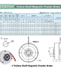 Pro Grade Magnetic Powder Brake Tension Controller Kit chart and diagram for unwinding winding systems 1500rpm hollow shaft