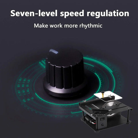 Killer Slick Mini Table Saw Electric Rotary Tool With Variable Speed Motor showcases speed control knob, ideal for precise DIY tasks.