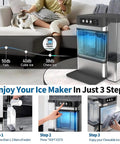 Heavy Duty Countertop Nugget Ice Maker Spits Out Chewable Ice Fast With Built In Water Tank And Hassle Free Self Clean Feature in home setting.