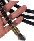 Hand holding a High Pressure Steam Hose For Iron Replacement No Fuss Flexible High Temperature Resistant Durable Steam Iron Tube.