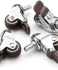 Premium Silent Tpe Furniture Casters Featuring Universal Swivel Brakes And Slick One Inch Rollers For Easy Diy Swap Tough As Nails Sixty Kilogram Capacity Zero Noise Smooth Cruise Heavy Duty Replacement Parts, 25mm size.