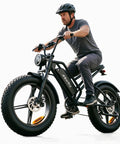 Rider on Electric Fat Tire E Bike With Beast Power 750W Continuous And 1000W Peak, Top Speed 28 MPH, 20 Inch Wheel, all-terrain