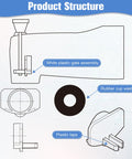 Diagram showing the product structure of Heavy Duty 4 Pack Cup Seal And Diverter Gate For Moen 3800 Tub Spout Replacement Parts.