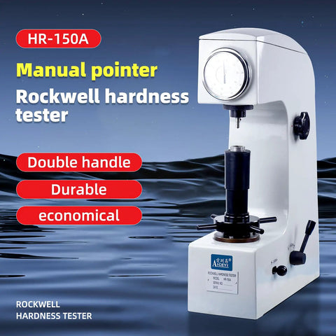 Rockwell Hardness Tester With Pointer Dial Display For Ferrous And Nonferrous Metals And Nonmetallic Materials Built For Shop Pros Manual HR150A with double handle