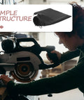 Heavy Duty Cloth Miter Saw Dust Collection Bag With A Secure Zipper Closure Black Replacement fitted to a miter saw for efficient sawdust trapping.