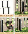 Heavy Duty Steel Fence Post Repair Kit 4 Pack Quick Fix For Leaning 4X4 And 6X6 Wood Posts Outdoor Yard Anchor Stakes Solid As A Rock Backyard Saver In A Jam installation steps with hammer and drill