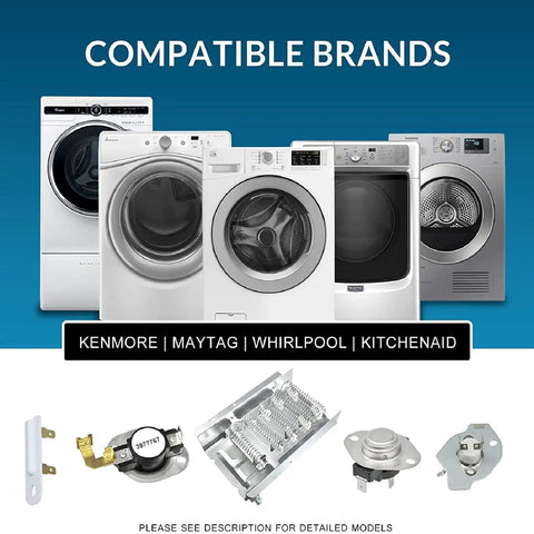 Dryer Heating Element Replacement For WED4815EW1 And 110 Series Models Compatible brand display with heating elements