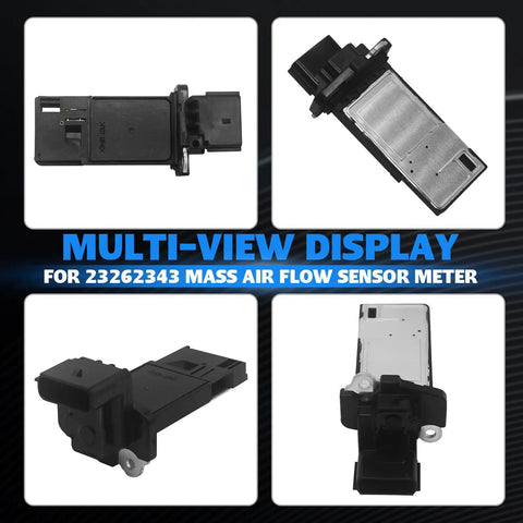 Mass Air Flow MAF Sensor Replacement For GMC Acadia And Chevrolet Malibu 2012 2022 - Fits Canyon Yukon Terrain Sierra Savana And More - OE-Quality MAF Sensor For Better Idle Throttle Response And MPG, Easy Install, Reliable Performance. Multi-view black and silver MAF sensor for GM vehicles