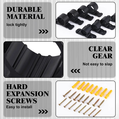 50-pack 1/2-inch pipe clamp supports; black plastic clamps with screws for PEX/Copper/CPVC pipes and yellow anchors