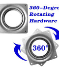 18 Pack Square Lazy Susan Hardware Four Inch Heavy Duty Zinc Steel Swivel Bearings for 360-degree rotating shelf use.