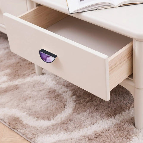 Bold Purple White Fluid Gold Marble Pattern Cabinet Pulls 3 Inch Hole Center Black Semicircle Drawer Handles