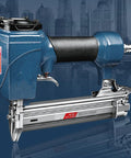 Trade Pro Pneumatic Brad Nailer - Rock Solid Cast Aluminum Build - Side view showcasing trigger and magazine for easy trim work.
