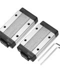 Two Pack MGN15H Linear Bearing Sliding Carriage Block With Mini Guide And Wrench For 15mm Linear Motion Slide Rail Guide Ideal For 3D Printers And CNC Machines, two silver carriage blocks and hex wrenches