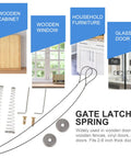 Image of SCRFFCQPC 2 Sets Spring Gate Latch Replacement Kit for Wood Fence with components for installation on various door types.