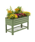 Kid Friendly Elevated Garden Bed With Legs And Storage Rack For Outdoor Use Durable Food Safe VZ Two Point Zero Steel Raised Beds