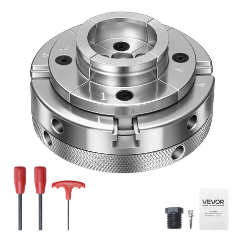 Go To 4 Inch Wood Lathe Chuck With 4 Jaw Self Centering Wood Turning Set 1 Inch 8 TPI Thread Adapter with tools and manual