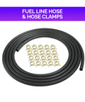 Stretchy 9.85 Foot Fuel Hose With One Quarter Inch Inner Diameter And Twenty Hose Clamps Kit for quick gas line replacement