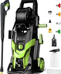 Powerful 4500 PSI Pressure Washer with 3.2 GPM and 5 spray modes, quick connect nozzles, hose, filter, and detergent tank