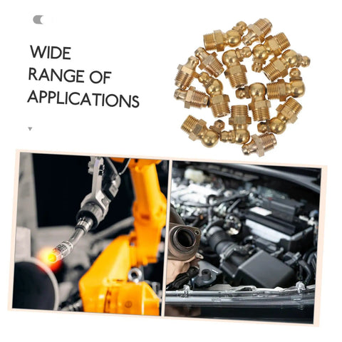 Lock Clamp Type Grease Nozzle Kit With Brass Fittings SAE Zerk Straight Nozzles Angled for automotive and industrial use.