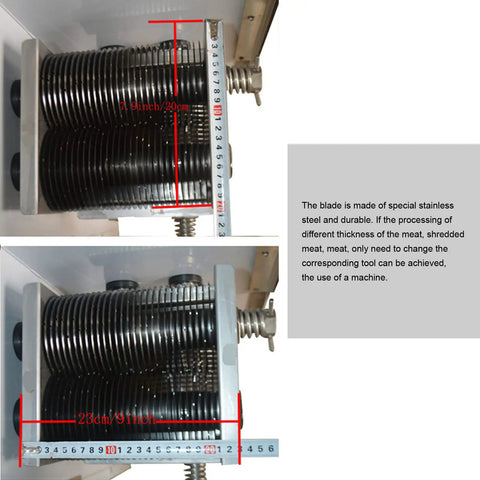 Blade measurements of Industrial Dual-Motor Shredded Meat Cutting Machine Floor-Mounted Food Grinder With 4mm Cutter 110V 800kg/h