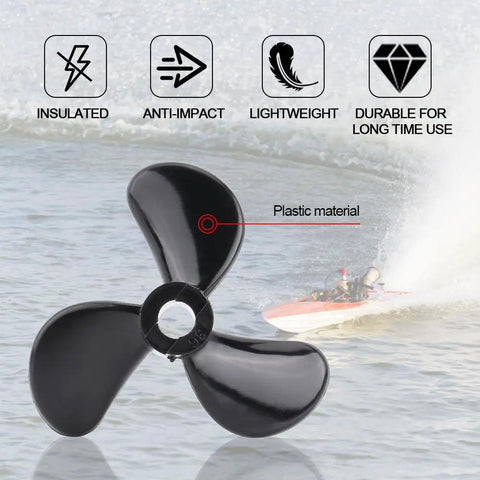 RC Boat Propeller Set With 3 Blades For 4mm Shafts Lightweight Plastic Outboard Propeller Pair For Remote Control Boats