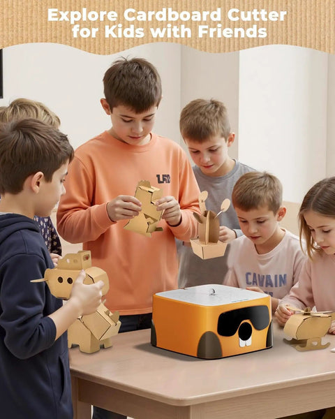 Kid Safe Cardboard Cutter For STEM Projects Bladeless Classroom Cutting Tool For Makers Safe Alternative To Scissors With ASTM And CPSC Compliance Standards, kids making cardboard crafts