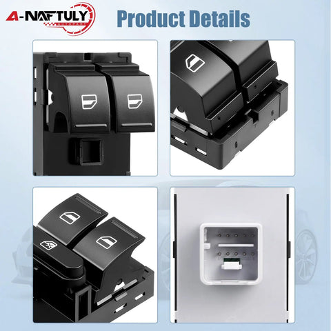 Driver Side Master Power Window Switch Replacement For VW Jetta, Passat, Golf, GTI, Rabbit, CC Front Left With Easy Install