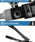 Close-up of a single hydraulic pump and handle from the 16 Ton Hydraulic Wire Crimping Tool Set for Battery Cables with 13 Dies.
