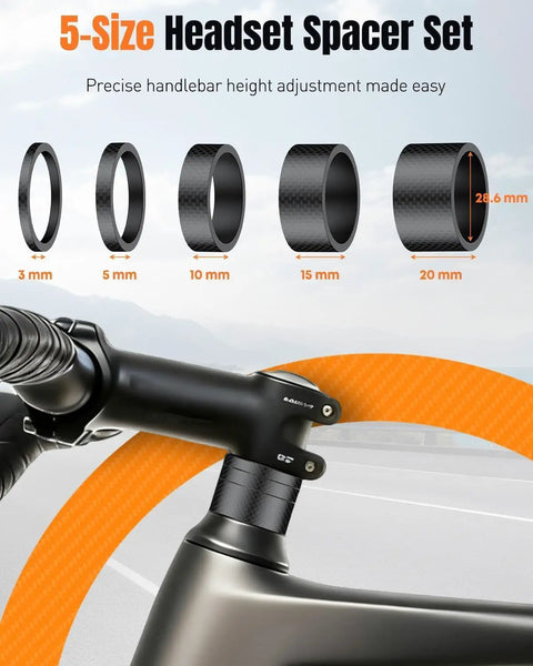 Beefy Pro Grade Bike Headset Press Tool For One And One Eighth Inch Systems with 5-Size Carbon Fiber Spacers
